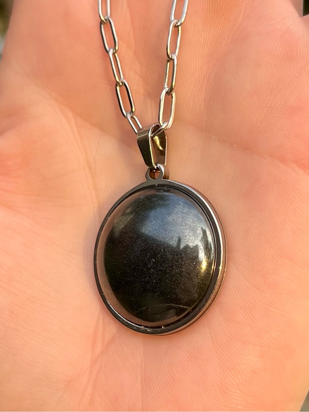 Hand made Hematite Round Pendant Necklace - Picture 5 of 6